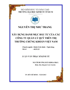 Xây dựng danh mục đầu tư quỹ tại Việt Nam