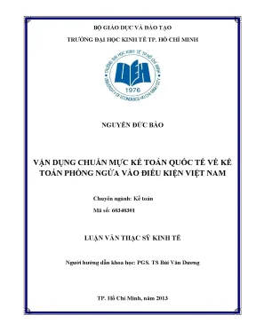 Vận dụng chuẩn mực kế toán quốc tế tại Việt Nam
