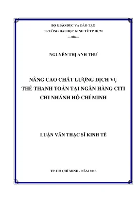 Nâng cao chất lượng dịch vụ thẻ thanh toán tại Citi