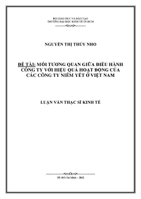 Tương quan giữa điều hành công ty và hiệu quả hoạt động