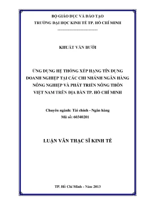 Hệ thống xếp hạng tín dụng doanh nghiệp tại Agribank