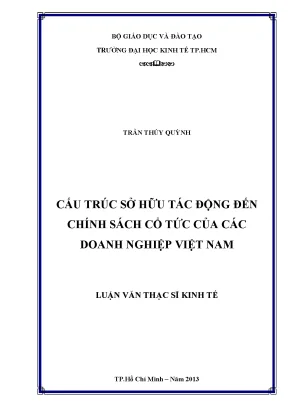 Tác động cấu trúc sở hữu đến chính sách cổ tức doanh nghiệp
