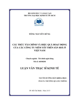 Cấu trúc tài chính và hiệu quả doanh nghiệp niêm yết