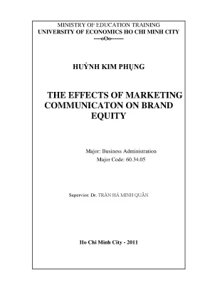 Ảnh hưởng của truyền thông marketing đến giá trị thương hiệu