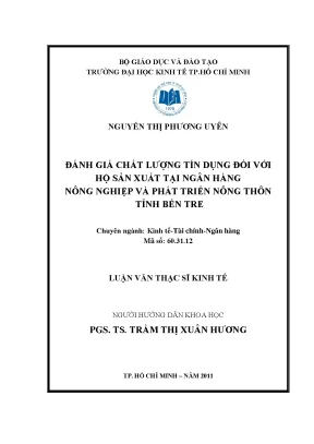 Đánh giá chất lượng tín dụng hộ sản xuất tại Bến Tre