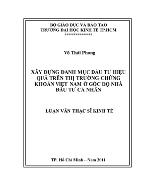 Xây dựng danh mục đầu tư hiệu quả trên thị trường chứng