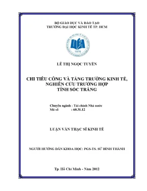 Chi tiêu công và tăng trưởng kinh tế tỉnh Sóc Trăng
