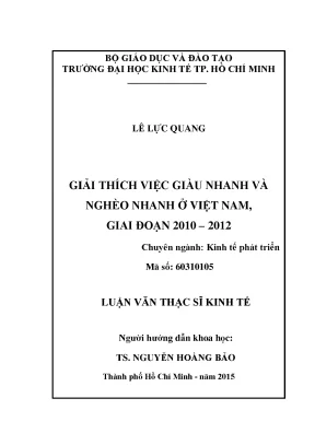 Giàu nhanh và nghèo nhanh ở Việt Nam 2010-2012