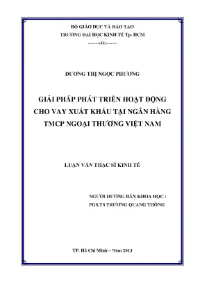 Giải pháp cho vay xuất khẩu tại Vietcombank