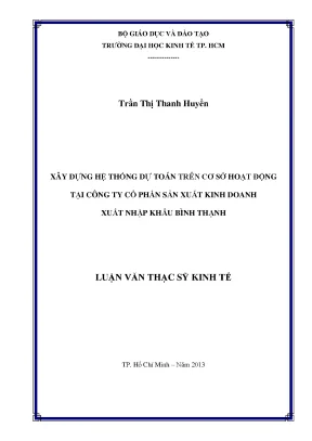 Xây dựng hệ thống dự toán cho công ty Bình Thạnh