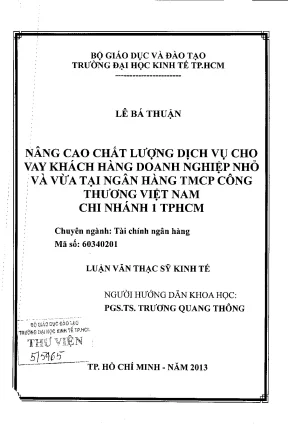 Nâng cao chất lượng dịch vụ cho vay SME tại VietinBank
