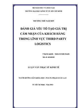 Đánh giá giá trị cảm nhận khách hàng trong logistics 3PL