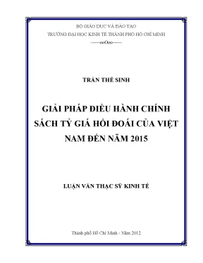 Giải pháp điều hành tỷ giá hối đoái Việt Nam 2015