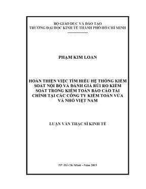 Kiểm soát nội bộ và rủi ro trong kiểm toán tài chính