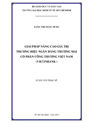 Giải pháp nâng cao giá trị thương hiệu Vietinbank hiệu quả