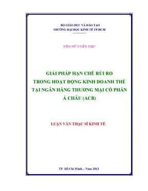 Giải pháp hạn chế rủi ro kinh doanh thẻ tại ngân hàng TMCP