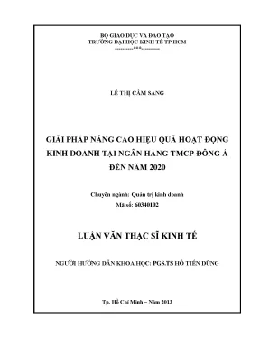 Giải pháp nâng cao hiệu quả kinh doanh ngân hàng TMCP Đông Á