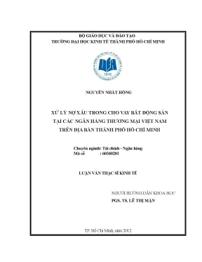 Giải pháp xử lý nợ xấu cho vay bất động sản tại TP.HCM