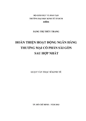 Hoàn thiện hoạt động Ngân hàng TMCP Sài Gòn sau hợp nhất