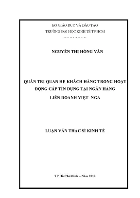 Quản trị quan hệ khách hàng trong cấp tín dụng ngân hàng