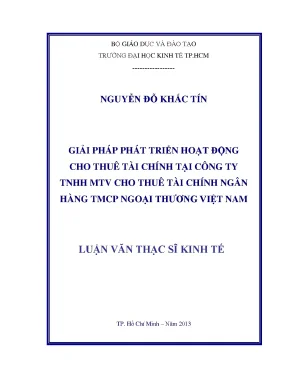 Giải pháp phát triển cho thuê tài chính tại Vietcombank