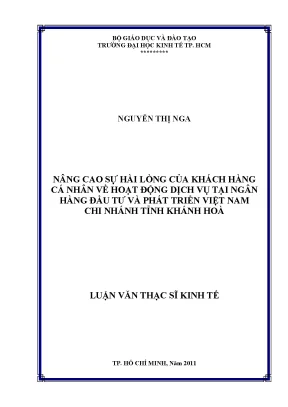 Nâng cao sự hài lòng khách hàng tại BIDV Khánh Hòa