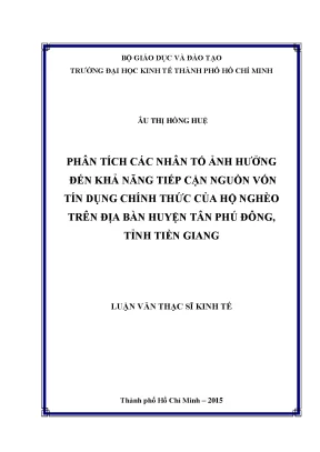 Phân tích khả năng tiếp cận tín dụng của hộ nghèo