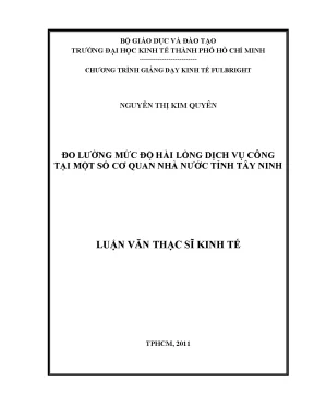 Đo lường hài lòng dịch vụ công tại Tây Ninh