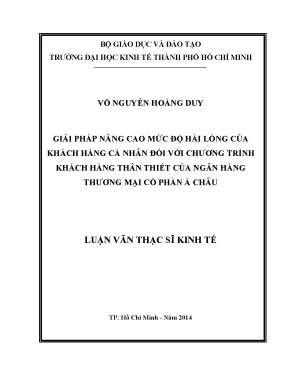 Giải pháp nâng cao hài lòng khách hàng ngân hàng ACB