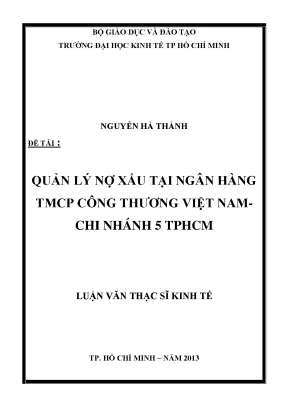 Quản lý nợ xấu tại ngân hàng TMCP Công Thương VN