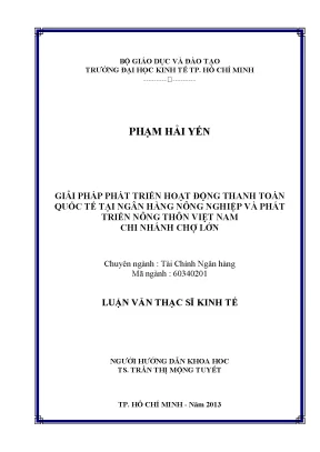 Giải pháp thanh toán quốc tế tại Agribank Chợ Lớn