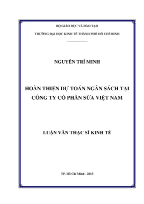 Luận văn: Hoàn thiện dự toán ngân sách tại Vinamilk