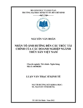 Nhân tố ảnh hưởng cấu trúc tài chính doanh nghiệp thủy
