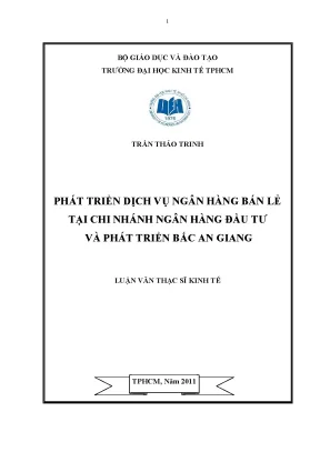 Phát triển dịch vụ ngân hàng bán lẻ tại BIDV Bắc An Giang