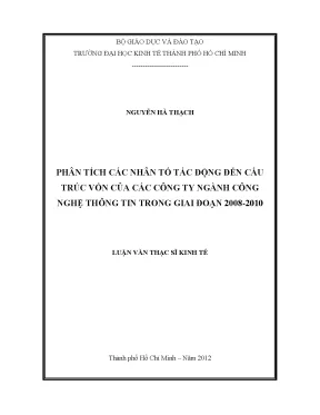 Phân Tích Nhân Tố Tác Động Đến Cấu Trúc Vốn Ngành CNTT