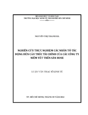 Nghiên cứu nhân tố ảnh hưởng cấu trúc tài chính công ty