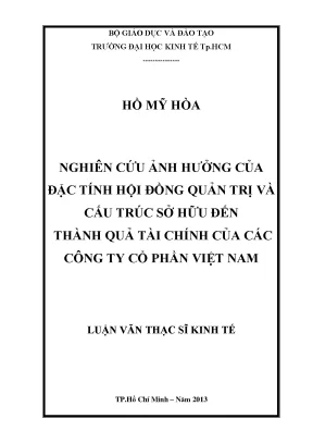 Ảnh hưởng hội đồng quản trị đến tài chính công ty Việt Nam