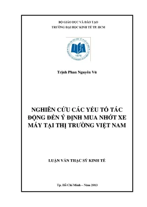 Nghiên cứu ý định mua nhớt xe máy tại Việt Nam