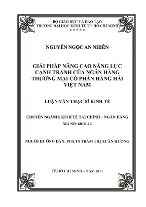 Giải pháp nâng cao năng lực cạnh tranh ngân hàng hàng hải