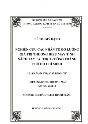 Nghiên cứu các nhân tố giá trị thương hiệu laptop tại TP.HCM