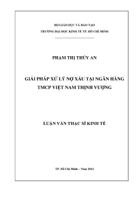 Giải pháp xử lý nợ xấu tại ngân hàng Việt Nam Thịnh Vượng