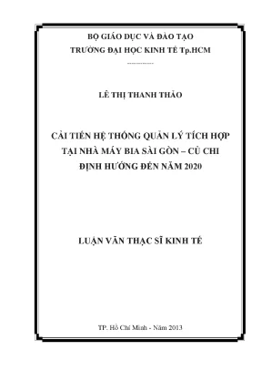 Cải tiến hệ thống quản lý tại nhà máy bia Sài Gòn