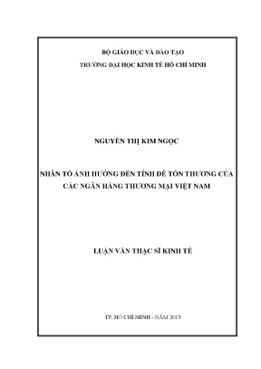 Nhân tố ảnh hưởng đến tính dễ tổn thương ngân hàng Việt Nam
