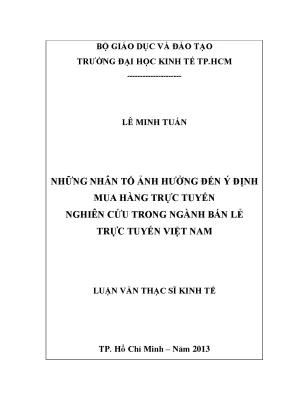 Nhân tố ảnh hưởng đến ý định mua hàng trực tuyến