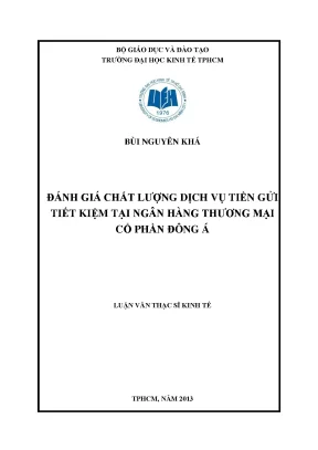 Đánh giá chất lượng dịch vụ tiền gửi tiết kiệm
