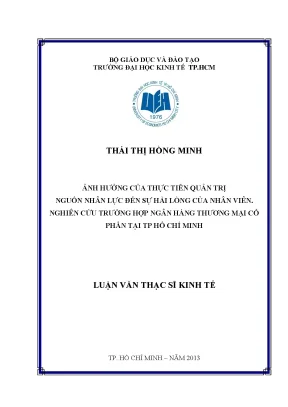 Ảnh hưởng quản trị nguồn nhân lực đến sự hài lòng nhân viên