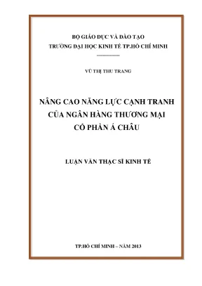 Nâng cao năng lực cạnh tranh ngân hàng thương mại Á Châu