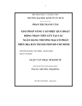 Giải pháp nâng cao hiệu quả nhận tiền gửi ngân hàng