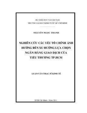 Yếu tố ảnh hưởng đến lựa chọn ngân hàng của tiểu thương