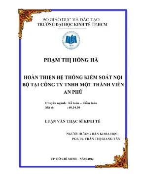 Hoàn thiện hệ thống kiểm soát nội bộ tại An Phú